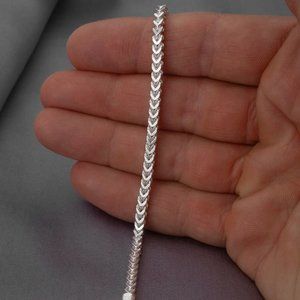 Franco Silver Bracelet, Franco Link Bracelet, High-Quality Men's Silver Bracelet